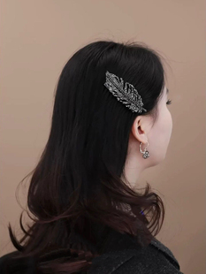 思亚金枝玉叶发梳女闪钻树叶插梳发夹时尚高颅顶防滑发卡头饰
