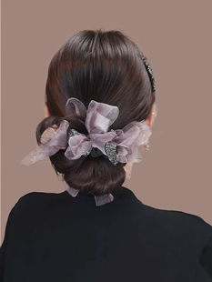 思礼蝴蝶结大肠发圈女高端欧货后脑勺马尾高级感洋气气质发夹饰