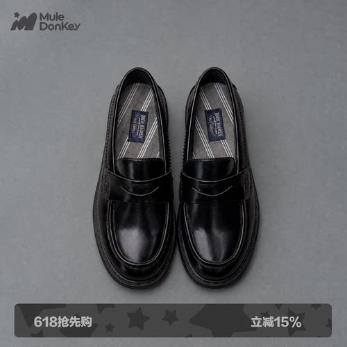 多嘴驴DonkeyJK黑色单鞋乐福鞋