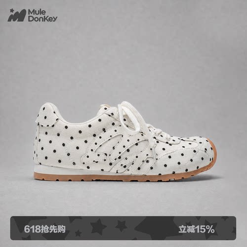 多嘴驴Donkey白色波点德训鞋