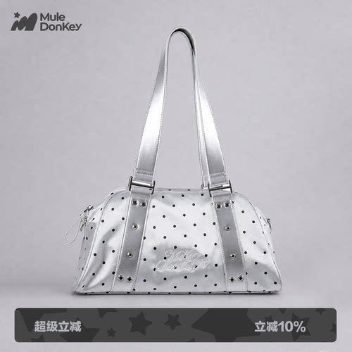 多嘴驴Donkey银色手提斜挎包女款