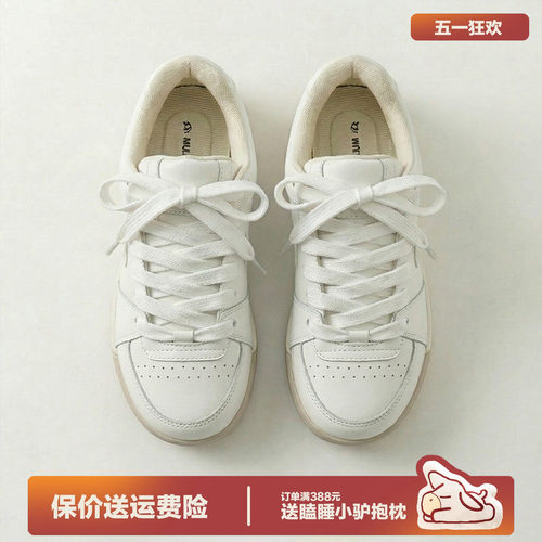 多嘴驴Donkey复古面包鞋小白鞋女