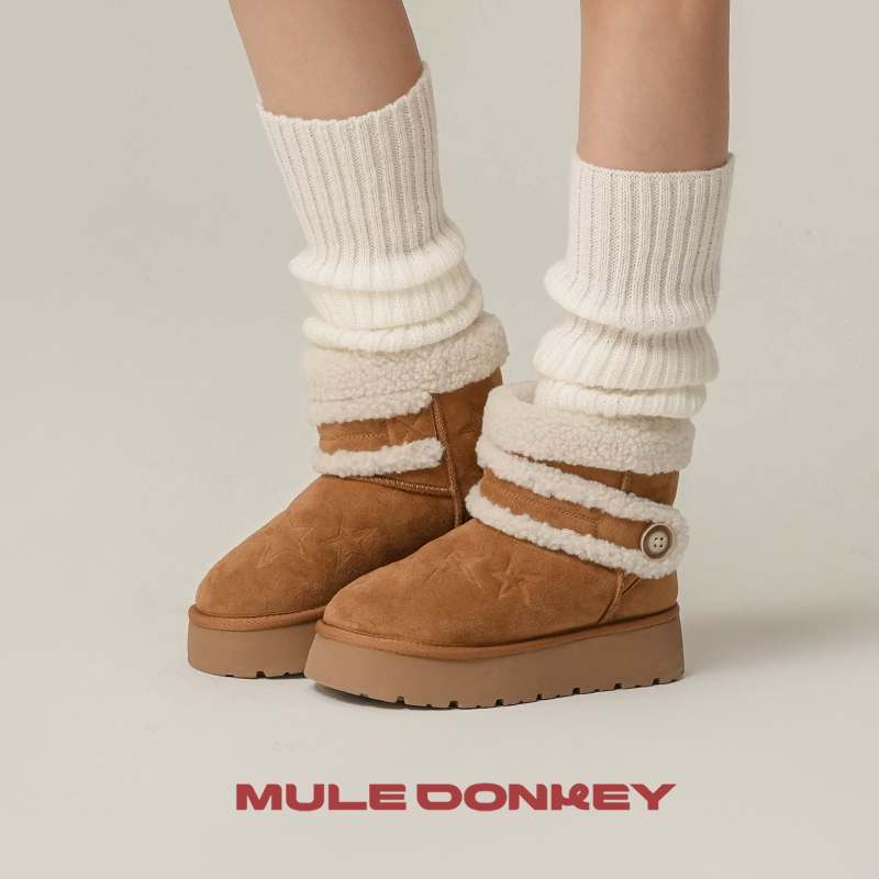 多嘴驴Donkey厚底雪地靴