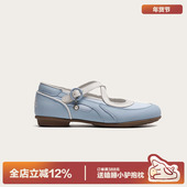 多嘴驴Donkey芭蕾舞鞋 浅口单鞋 女秋平底玛丽珍鞋 蓝色软底原创法式