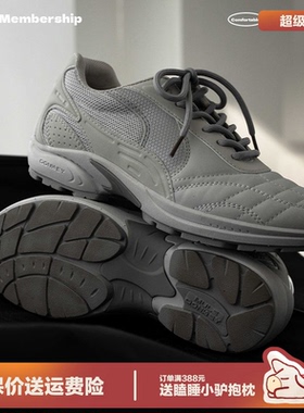 多嘴驴Donkey薄底足球鞋女春季原创轻便运动赛车鞋休闲德训阿甘鞋