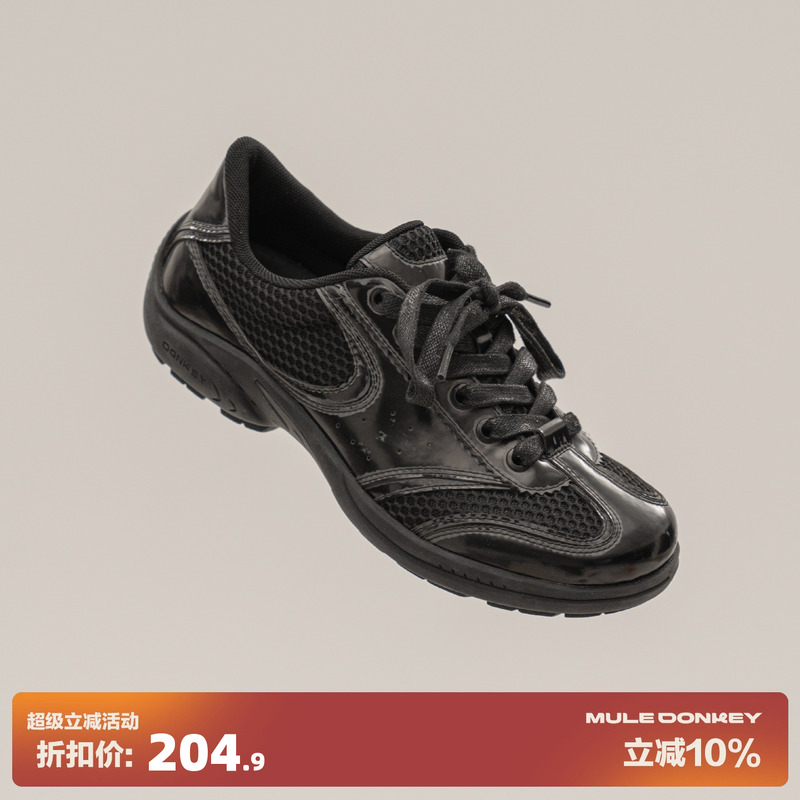 多嘴驴Donkey复古黑色网面赛车鞋
