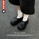 多嘴驴Donkey黑色厨师鞋 女夏季 防水增高半拖洞洞凉鞋 厚底包头拖鞋
