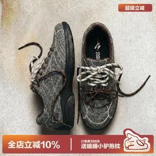 多嘴驴Donkey复古德训鞋 灰色赛车鞋 磨砂超火休闲平底运动鞋 女春季