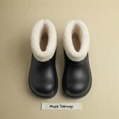 多嘴驴Donkey黑色小丑鞋 厚底加绒雨靴雪地靴防水东北棉鞋 女款 冬季