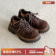 多嘴驴Donkey棕色大头德比鞋 厚底增高小个子复古皮鞋 女款 反绒冬季
