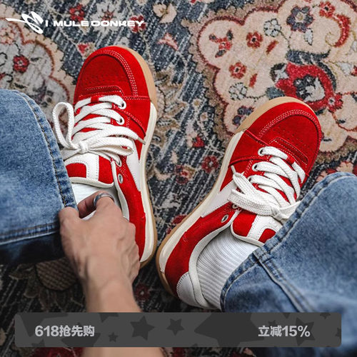 多嘴驴Donkey原创红色面包鞋
