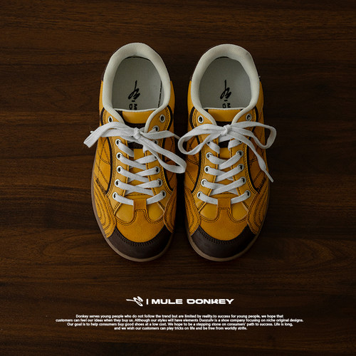 多嘴驴Donkey原创小众黄色德训鞋
