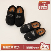 多嘴驴Donkey毛绒勃肯鞋 增高一脚蹬半拖厚底毛毛鞋 女冬季 保暖棉鞋