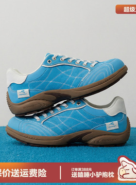 多嘴驴Donkey蓝色复古德训鞋女春季情侣赛车鞋小众平底足弓运动鞋