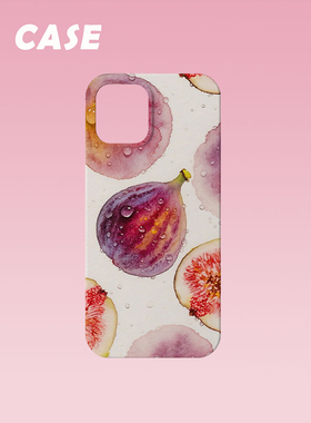 原创插画手机壳水彩风无花果适用苹果17promax轻薄iPhone16151413plusxsmax韩国二合一菲林磁吸华为小米