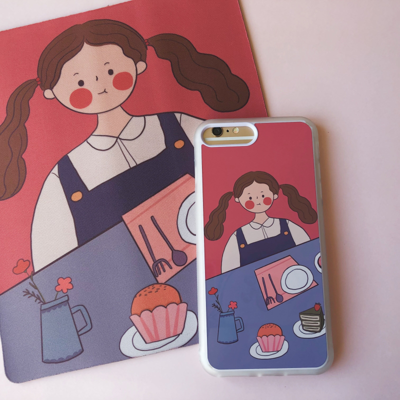 第2件半价/原创插画手机壳可爱女孩适用于苹果15promaxiPhone14plus13mini韩国二合一菲林亚克力磁吸华为