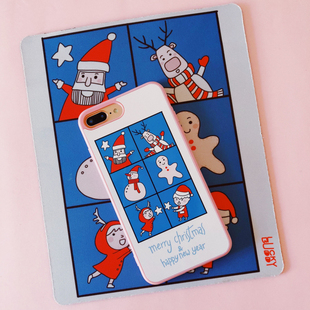 第2件半价/原创插画手机壳圣诞快乐适用于苹果15promaxiPhone14plus13mini韩国二合一菲林亚克力磁吸华为