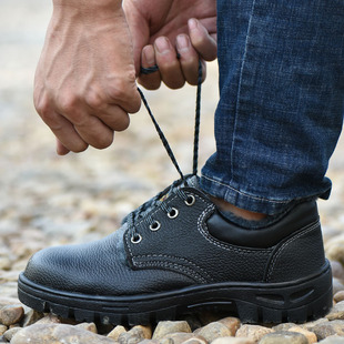 工作鞋工地建筑工人车间干活皮鞋耐磨劳保鞋防砸防刺男鞋子加绒棉