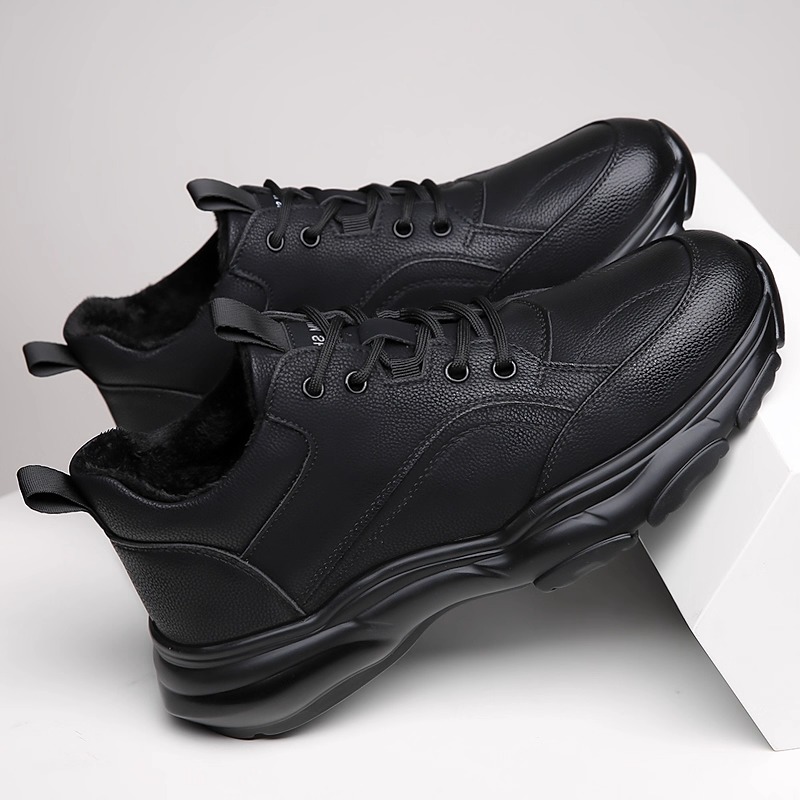 软皮面运动休闲鞋子男士款工作鞋