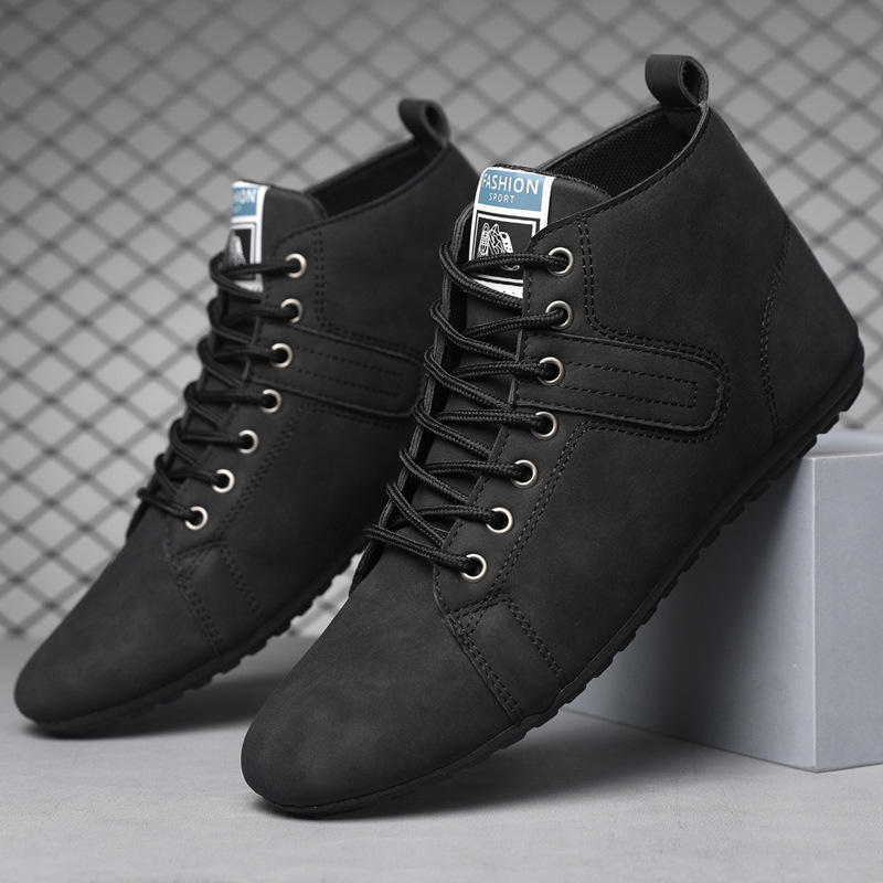 时尚潮流马丁靴软底软皮高帮皮鞋