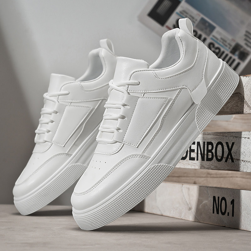 秋季透气小白鞋板鞋软底皮面运动休闲鞋纯黑上班工作男鞋4546大码,流行男鞋,休闲板鞋,淘宝优惠券,粉丝福利购,淘宝优惠卷