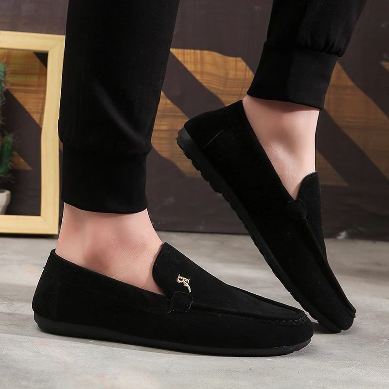 2026年新款男鞋豆豆鞋透气透气轻便舒适全黑色上班工作青年潮鞋子,流行男鞋,乐福鞋（豆豆鞋）,淘宝优惠券,粉丝福利购,淘宝优惠卷