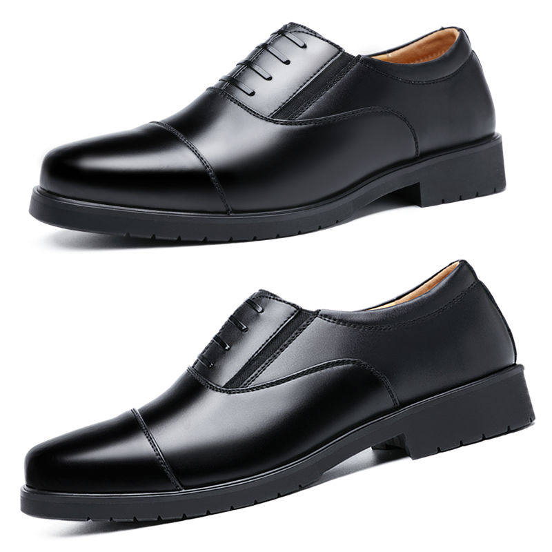 SOFT SOLES SOFT LEATHER SLEEVES LACE-FREE BRITISH BUSINESS FORMAL LEATHER SHOES ROUND TOE BREATHABLE KOREAN CASUAL MENS SHOES