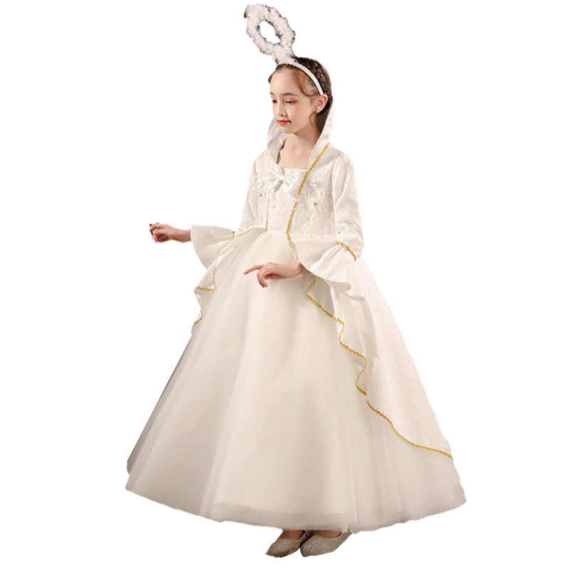 儿童表演服装女童天使精灵cosplay礼服裙小女孩化妆舞会装扮服饰