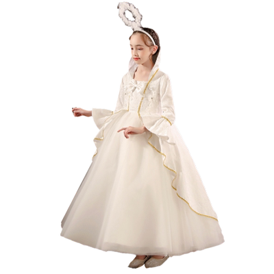 万圣节儿童服装女童白色公主裙