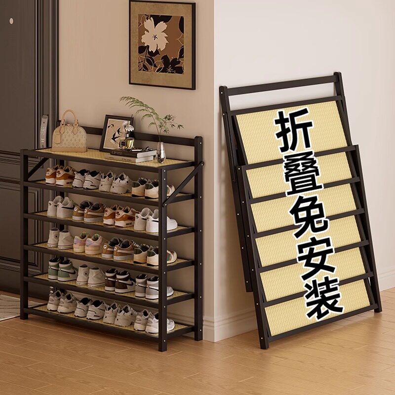 鞋架家用入户门口鞋子收纳架楼道简易鞋柜折叠免安装出租屋置物架
