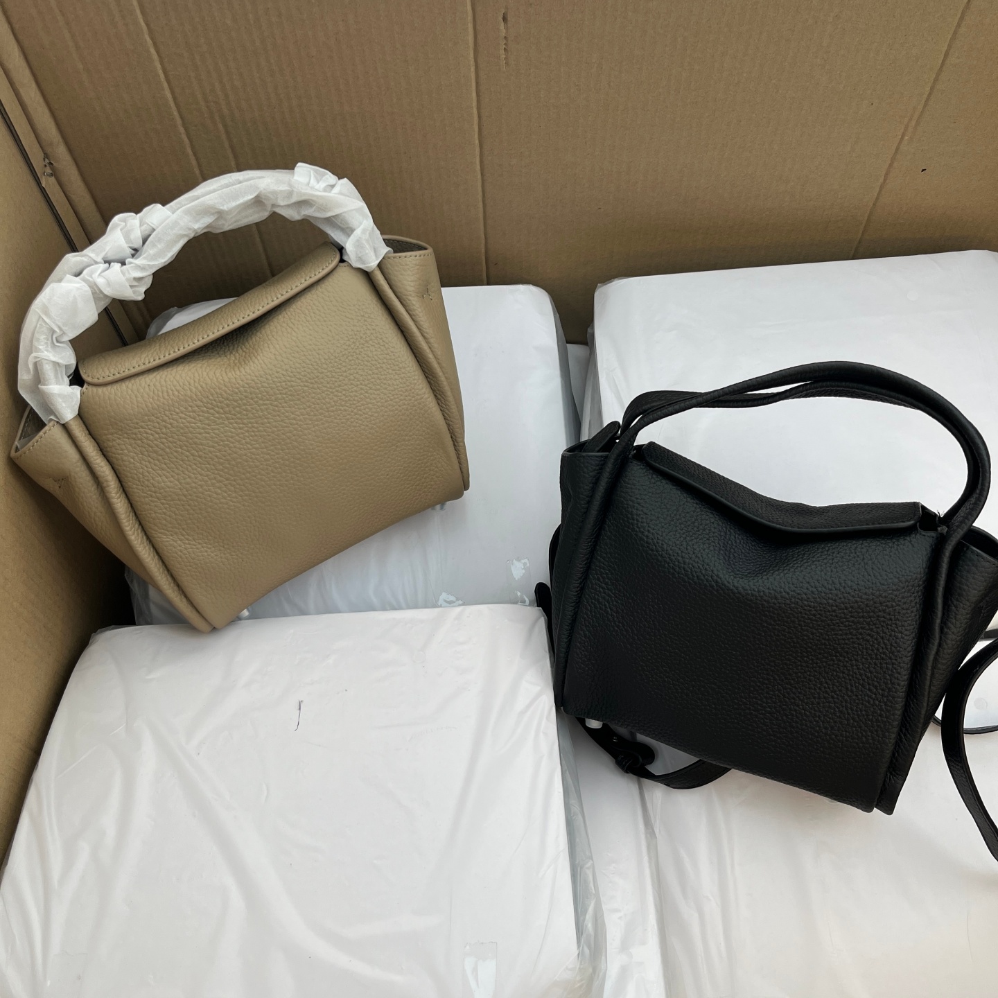 商场尾货头层牛皮菜篮子女包大荔枝纹真皮手提包通勤百搭斜挎包