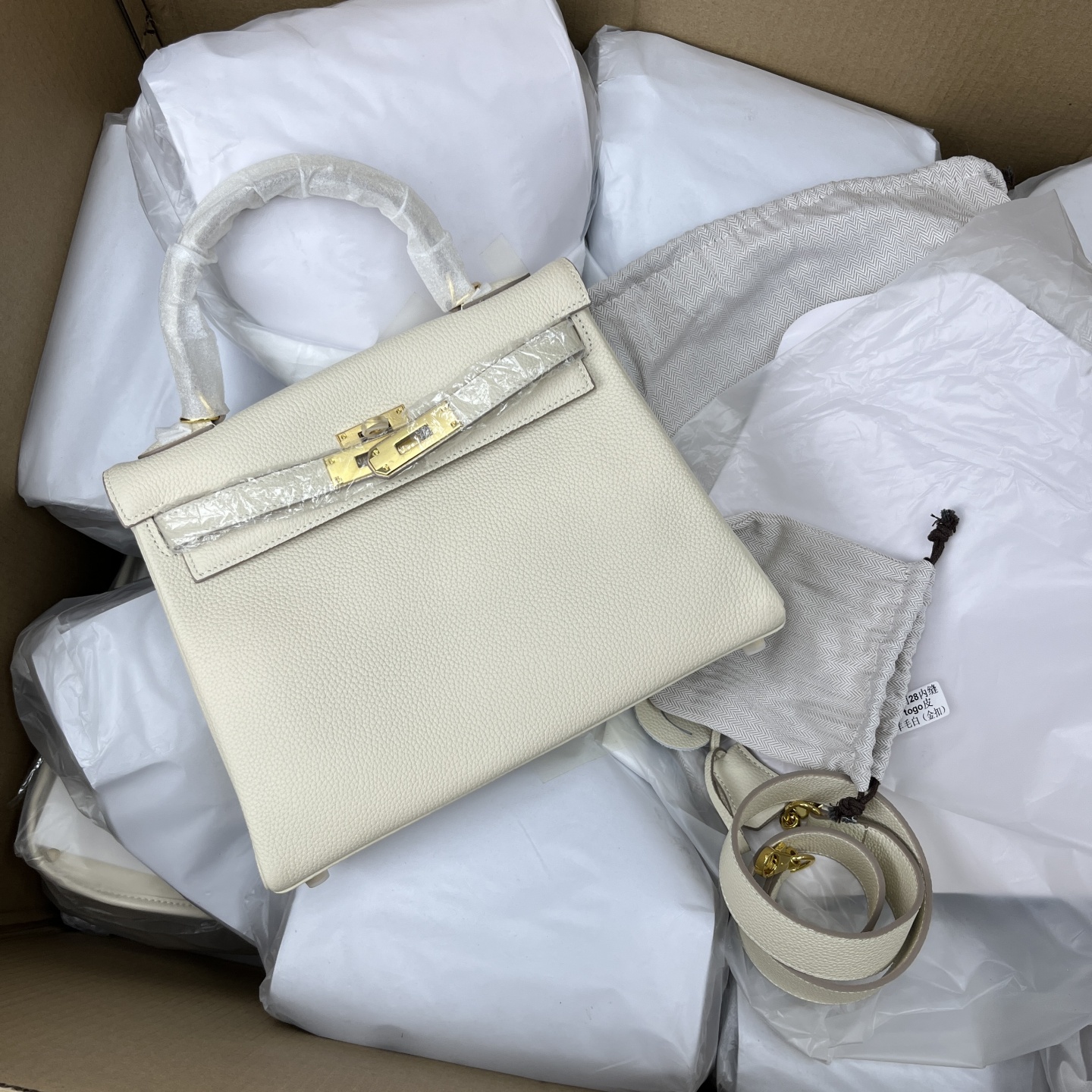 头层牛皮单色清货凯莉包真皮女包