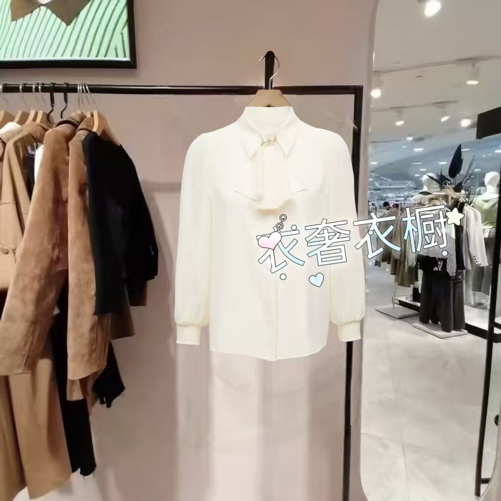女装2025春款直筒灯笼袖气质雪纺衫上衣325331010 323331045-NA