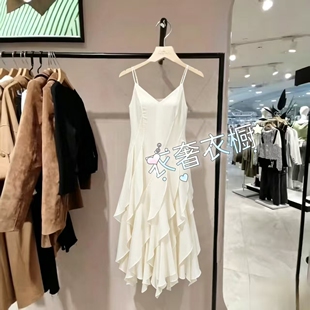 女装2026连衣裙夏季新款时尚可调节肩带摆收腰中长裙32627B028_DU