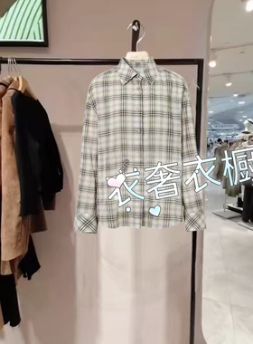 女装2026全棉经典格纹肌理感廓形衬衫小上衣女1G8922401-TU