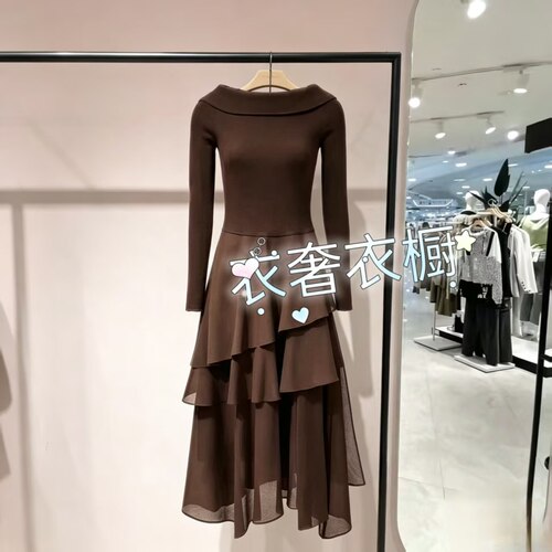 商场同款连衣裙女2026春新款桑蚕丝收腰礼服裙32617D005_HU