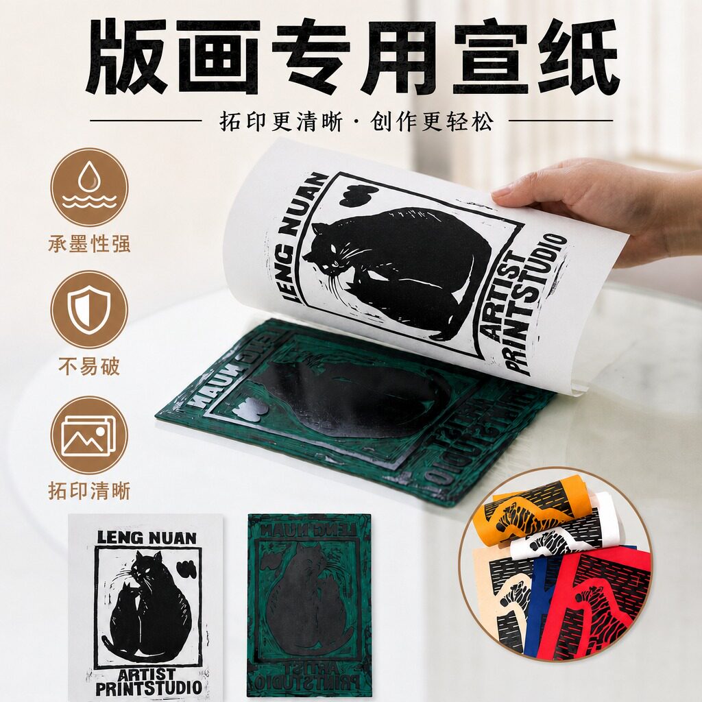 版画加厚宣纸双层生宣四尺图片