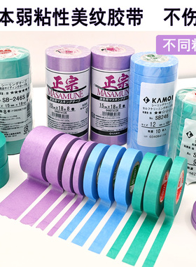 日本SUN-K弱粘性美纹胶带masking tape紫色 无酸绘画留白用纸胶带