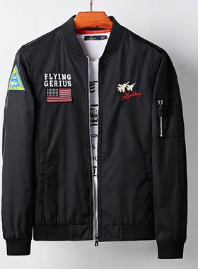 秋冬青年修身立领飞行服夹克外套