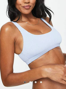 MONK* 新款欧美性感女少分体跨境印花系带比基尼 少女泳衣 单件