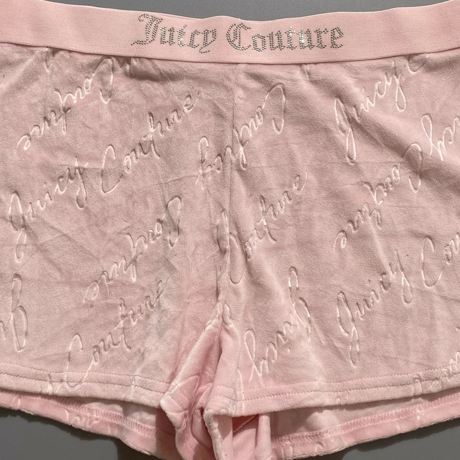 JC裤子女欧美juicy cout**e天鹅绒烫钻家居高弹柔软睡裤外穿热裤
