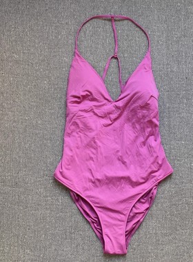 欧美原单women's secre*t连体V领串珠性感露背绑带泳衣