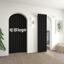 服装 店试衣间门帘定制店铺商用隔断高档窗帘黑色帘子更衣室布帘