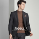 JODOLL乔顿设计感潮流男士 西装 外套商务休闲羊毛竖条纹西服上衣男