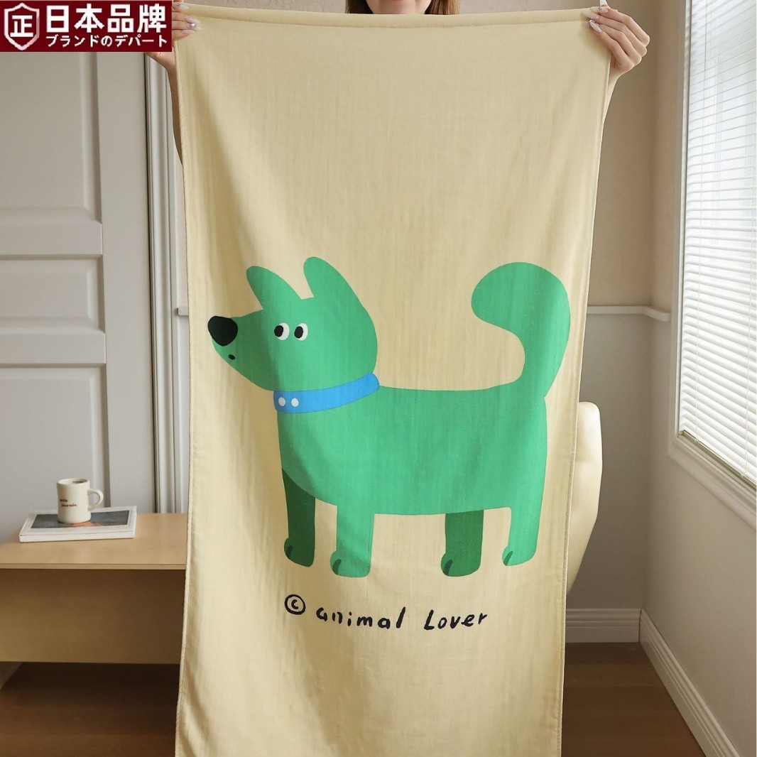 日本进口新款卡通数码印花毛巾 A类纱布款家用吸水儿童方巾面巾成