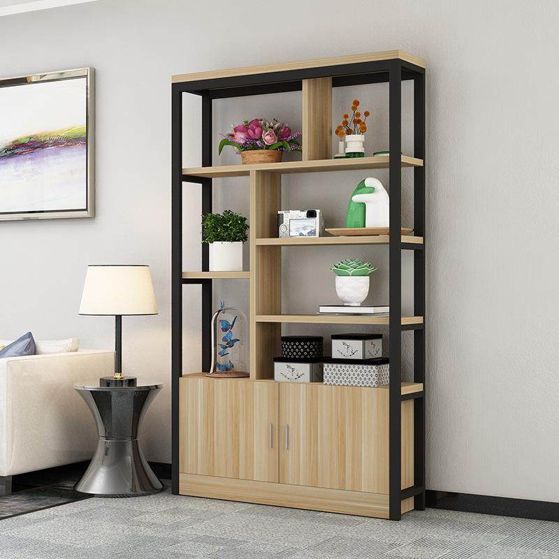 创意钢木书架置物架客厅隔断柜货架装饰柜铁艺现代简约展示架落地,文具电教/文化用品/商务用品,书立,淘宝优惠券,粉丝福利购,淘宝优惠卷