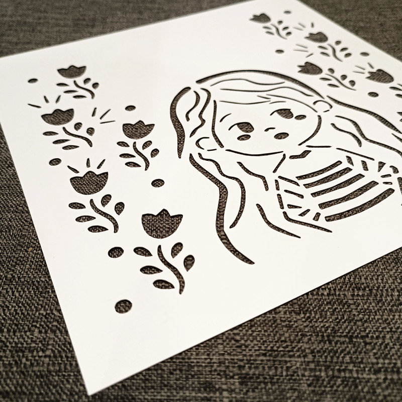 可爱女孩镂空模板人物型版创意美术涂鸦喷雾防水品质拓印模板101
