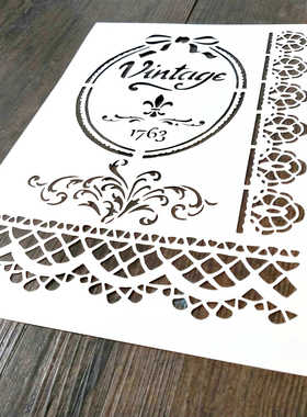 蕾丝模板复古英文遮蔽板品质创意美术喷雾描画镂空英文模板FST