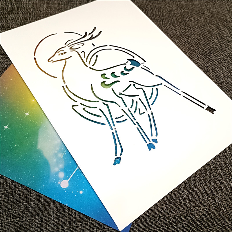 九色鹿模板国风创意美术防水手绘