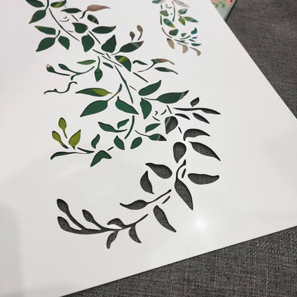 叶子随风镂空型板涂抹创意美术涂鸦叶子拓印模板270